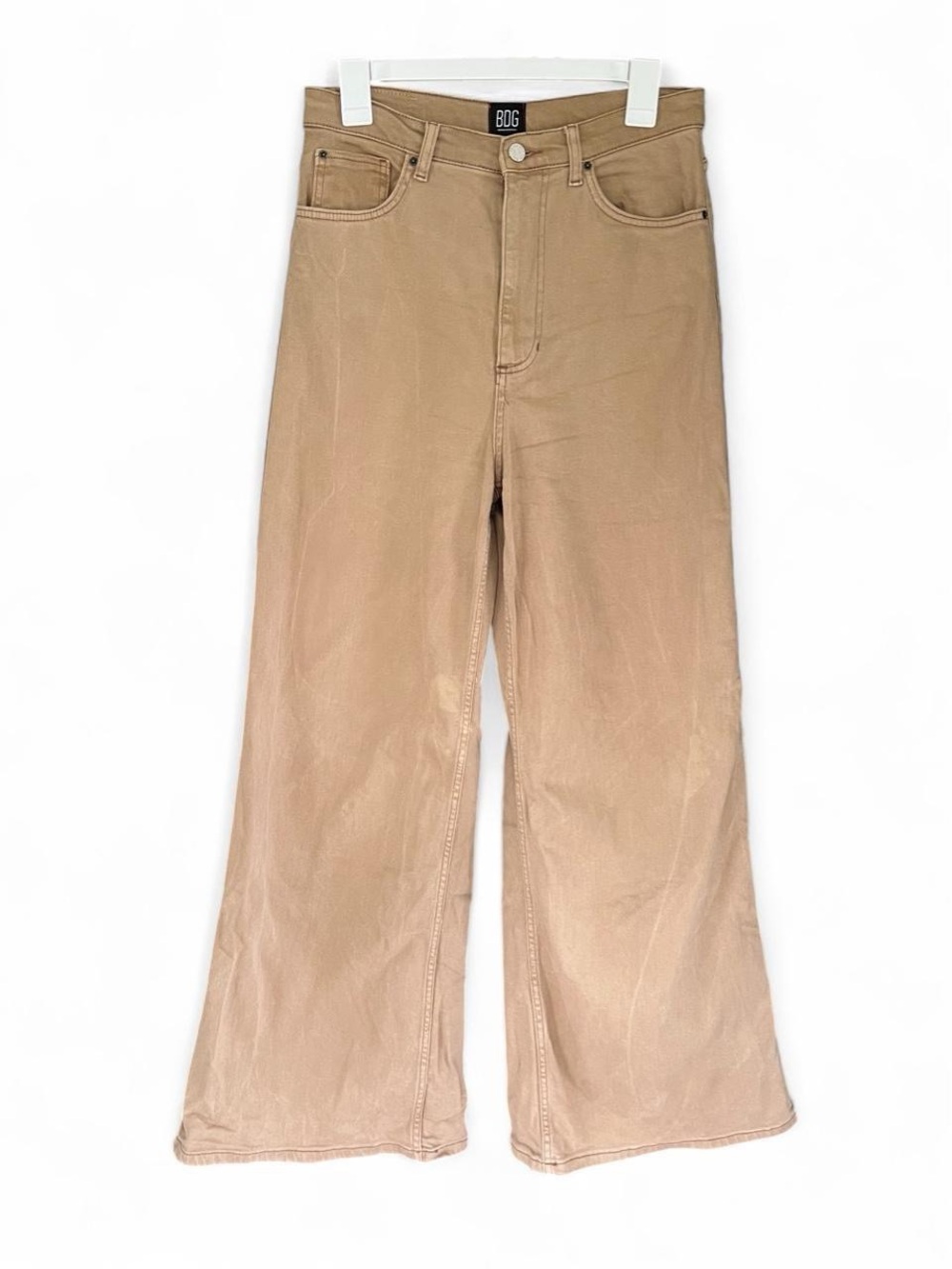 BDG A-Wide Wide Leg Jeans High Rise Beige Tan Y2K Western Grunge Size 30